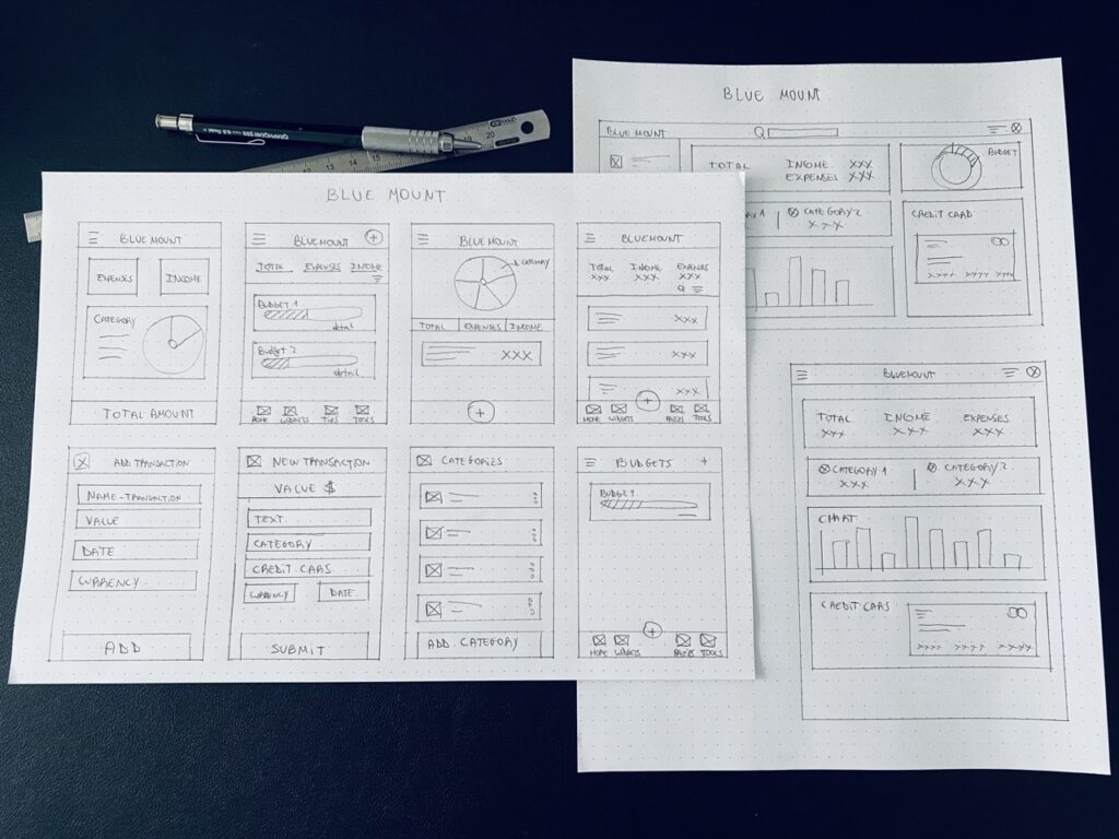 bluemount paper wireframe